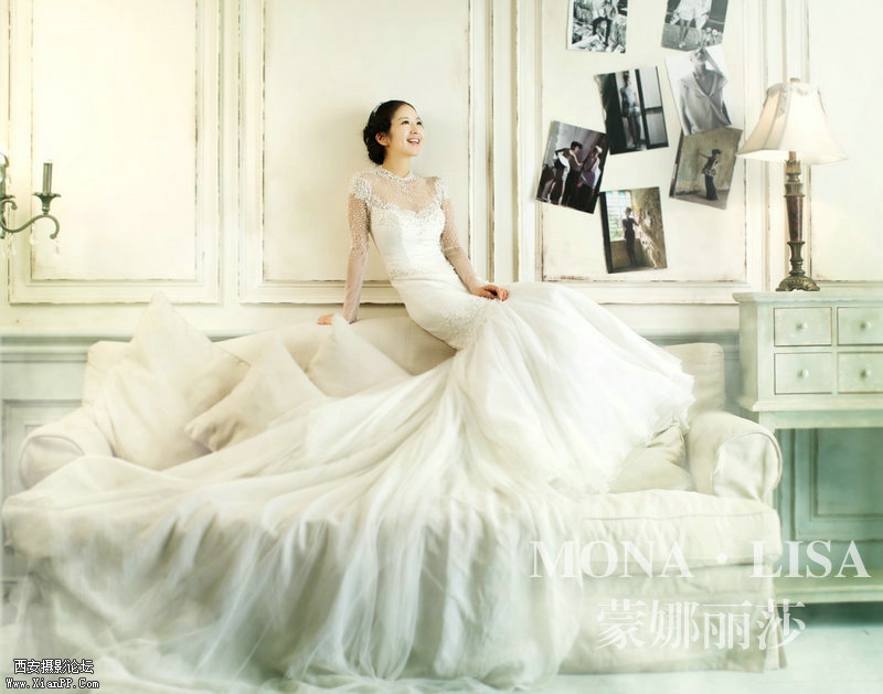 西安蒙娜丽莎韩式内景婚纱照