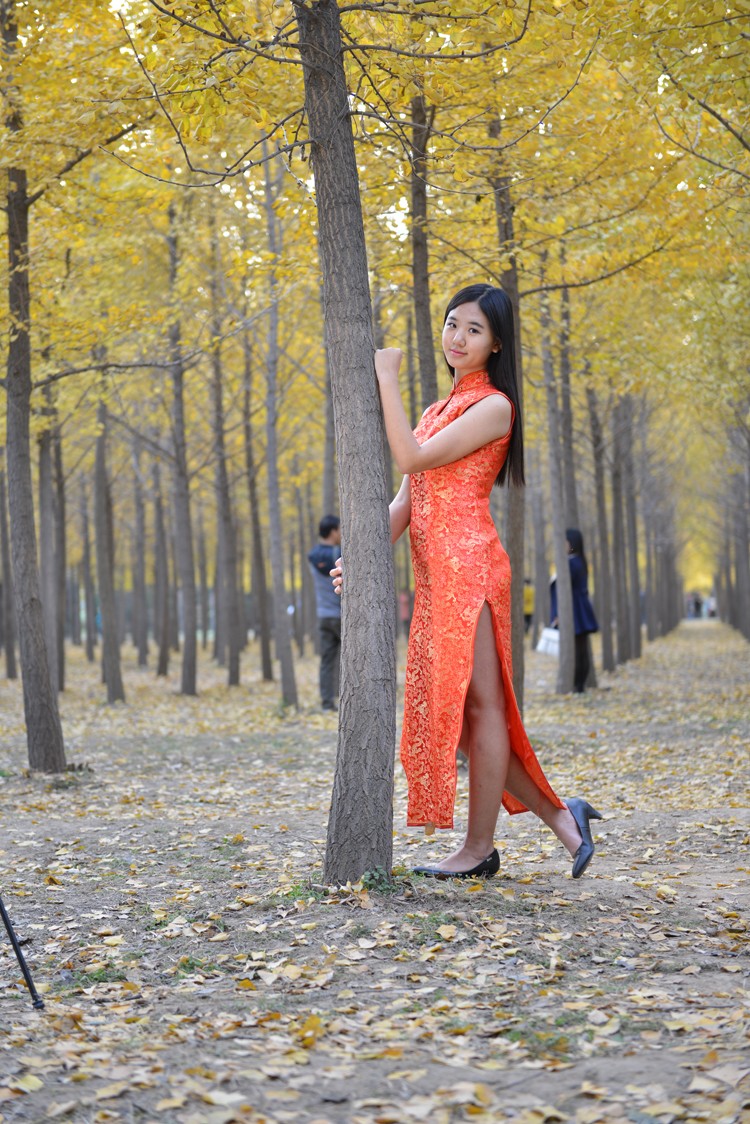 秋景靓妹