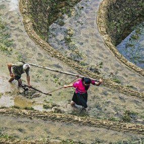 壮乡瑶寨耕作人