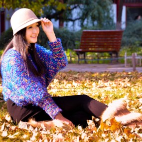 兴庆公园作业-秋色美女