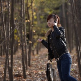 周日杜陵的人 车 阳光 落叶