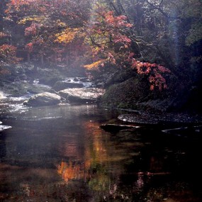 黎坪红尘峡溪流潺潺红尘飞瀑
