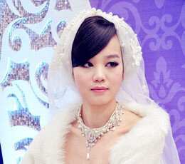 婚博会上的婚纱新娘一
