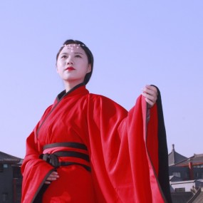 城墙上的汉服妹妹洁茹