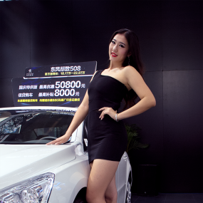 高挑靓丽的标致车模