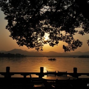 夕阳醉西湖