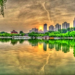 兴庆公园一张HDR接片照