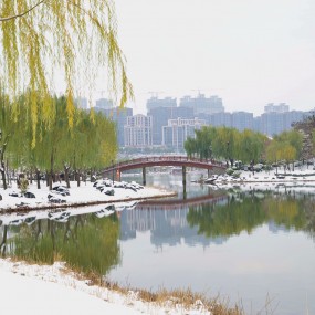 雪洒南湖(漓江秋雨作品)