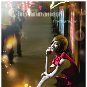 西大街夜景外拍人像