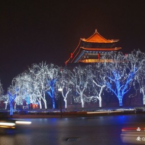 西安西门夜景