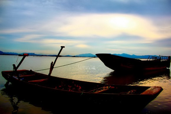 浪漫の渔村晚霞