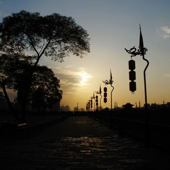 双节前，不同时间段的西安古城