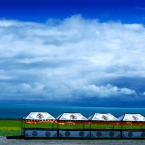 青海湖风光人像