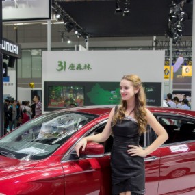 国庆车展中外车模