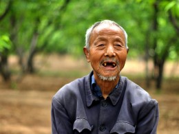 樱桃园开心的老大爷