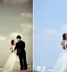 一组婚礼片前后期对比图