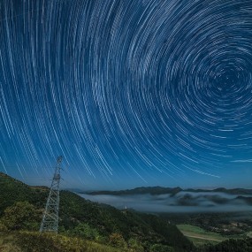 赶奔商洛的摄影星轨图