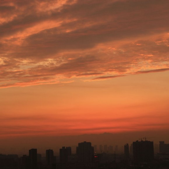 枣园西路拍到的--晚霞