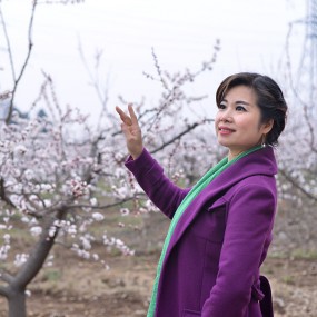 杏花园里拍靓妹