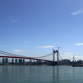 庙嘴长江大桥的大江桥全景【湖北  宜昌】