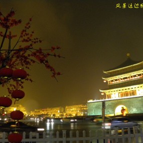 西安钟楼夜景美图