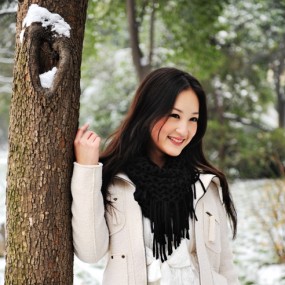 小雁塔冒雪拍美女